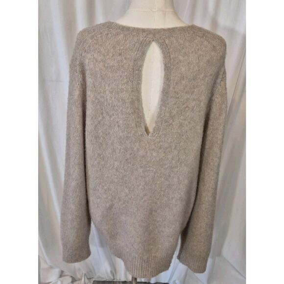 Helmut Lang Womens Camel Melange Wool Blend Brushed Crew Neck Sweater Large - Picture 7 of 8
